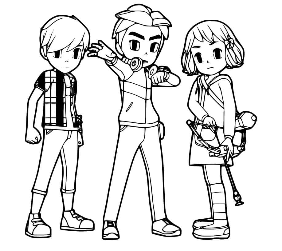 Coloriage ryan, dylan et tolly