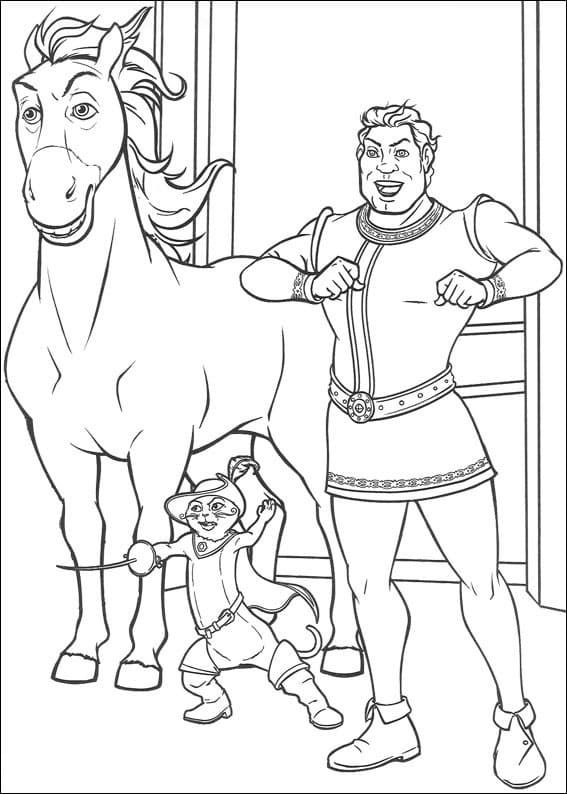 Coloriage shrek et ses amis à imprimer