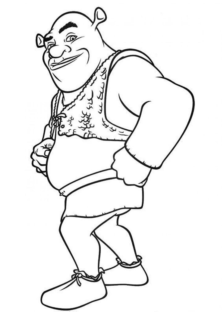 Coloriage shrek heureux à imprimer