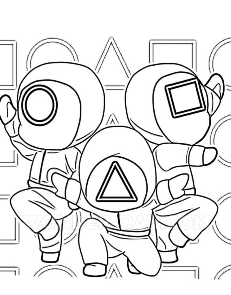 Coloriage squid game 6 à imprimer