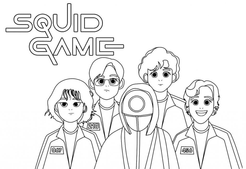 Coloriage squid game 8 à imprimer