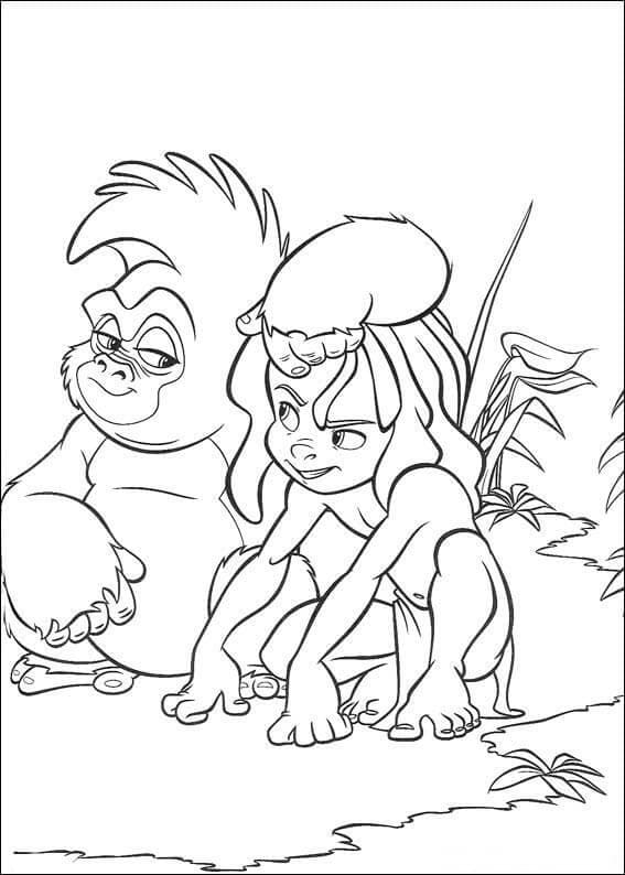 Coloriage terk et tarzan