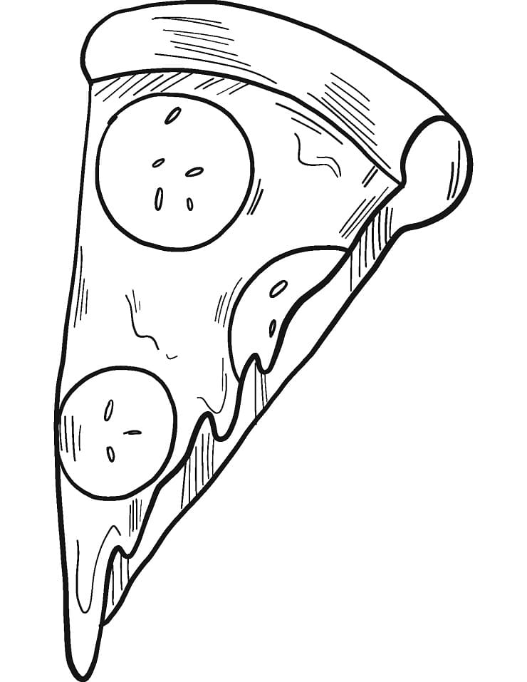 Coloriage tranche de pizza 3