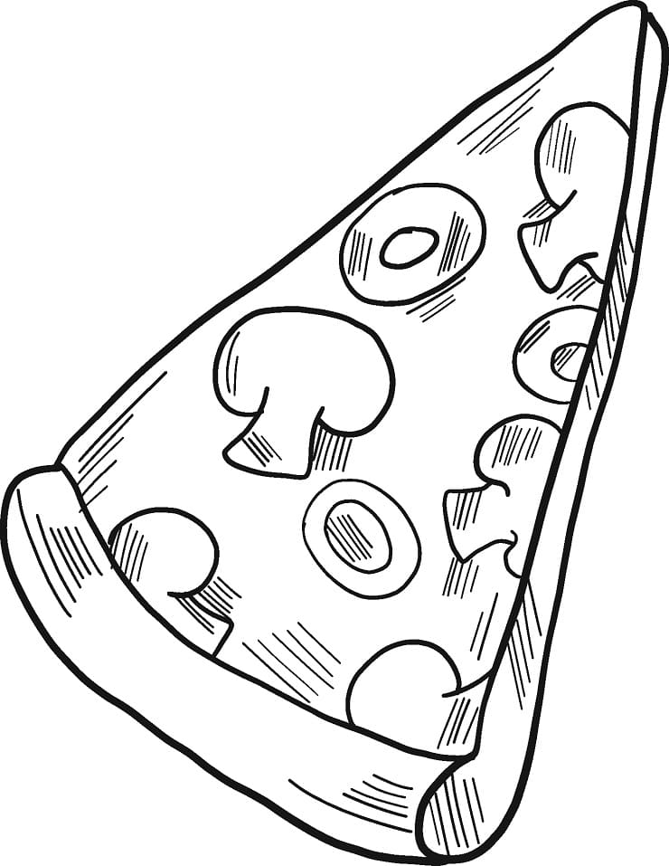 Coloriage tranche de pizza 4