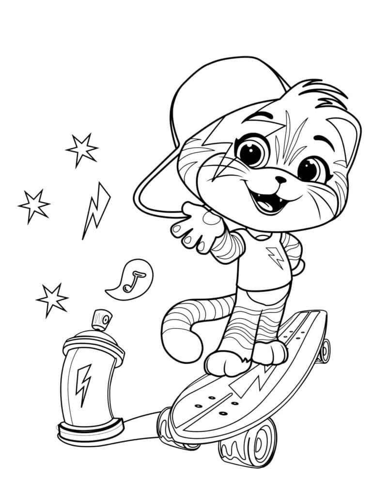 Coloriage 44 chats lampo à imprimer