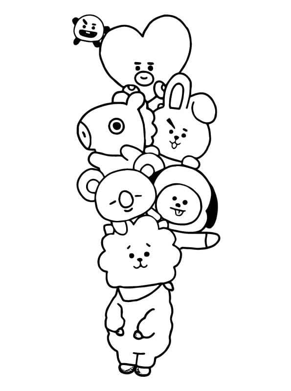 Coloriage amical bt21