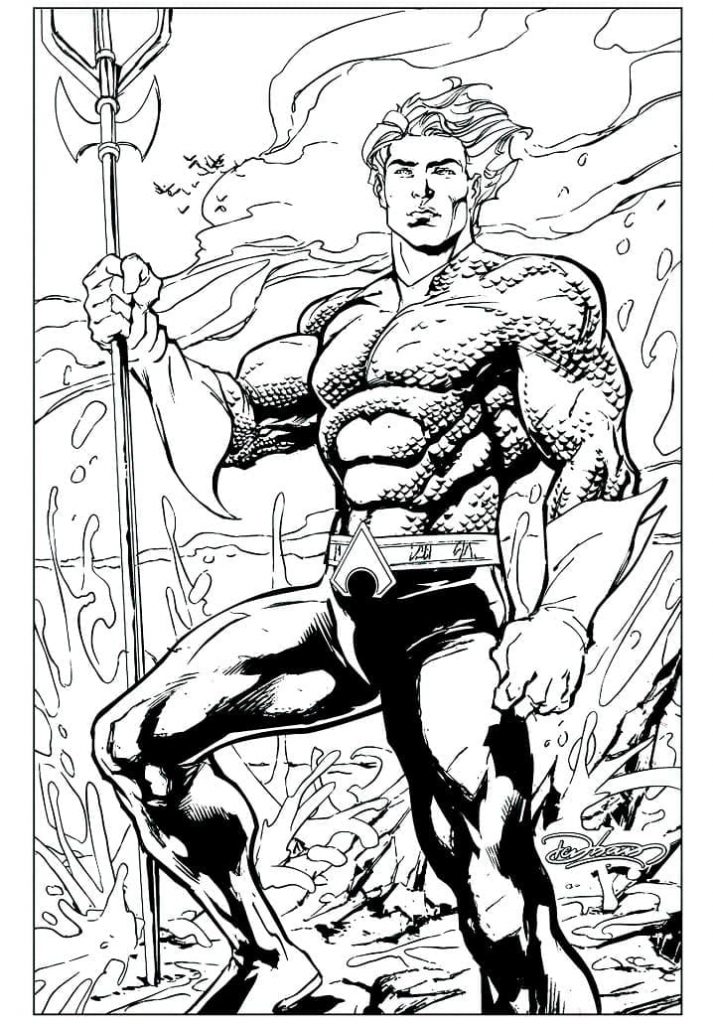 Coloriage aquaman 4 à imprimer