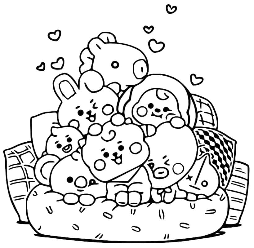 Coloriage bt21 kawaii à imprimer