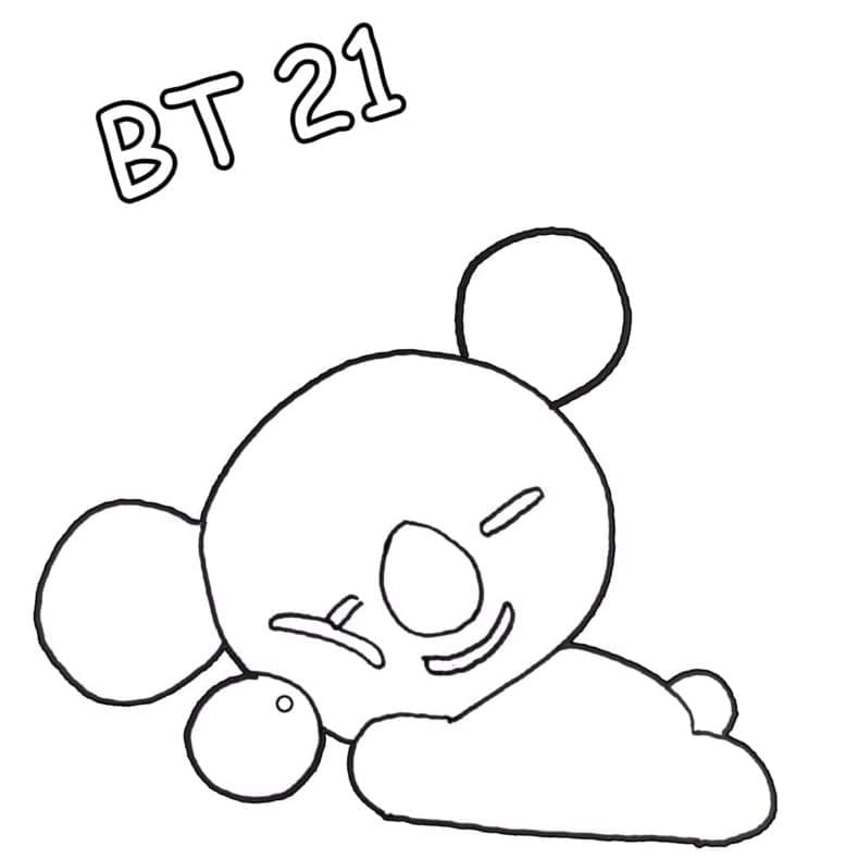 Coloriage bt21 koya mignon