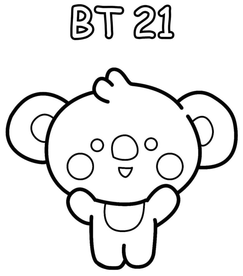 Coloriage bt21 koya à imprimer