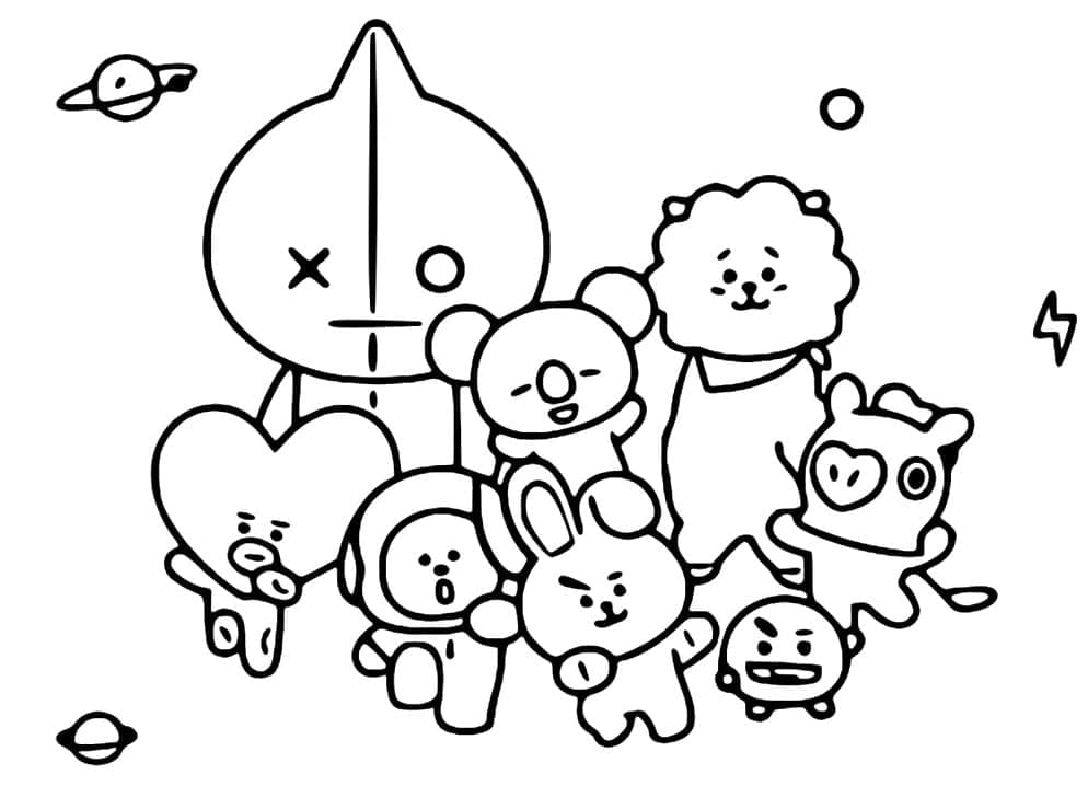 Coloriage bt21 mignon