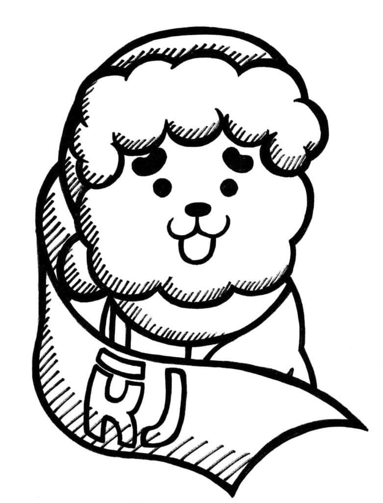 Coloriage bt21 rj à imprimer