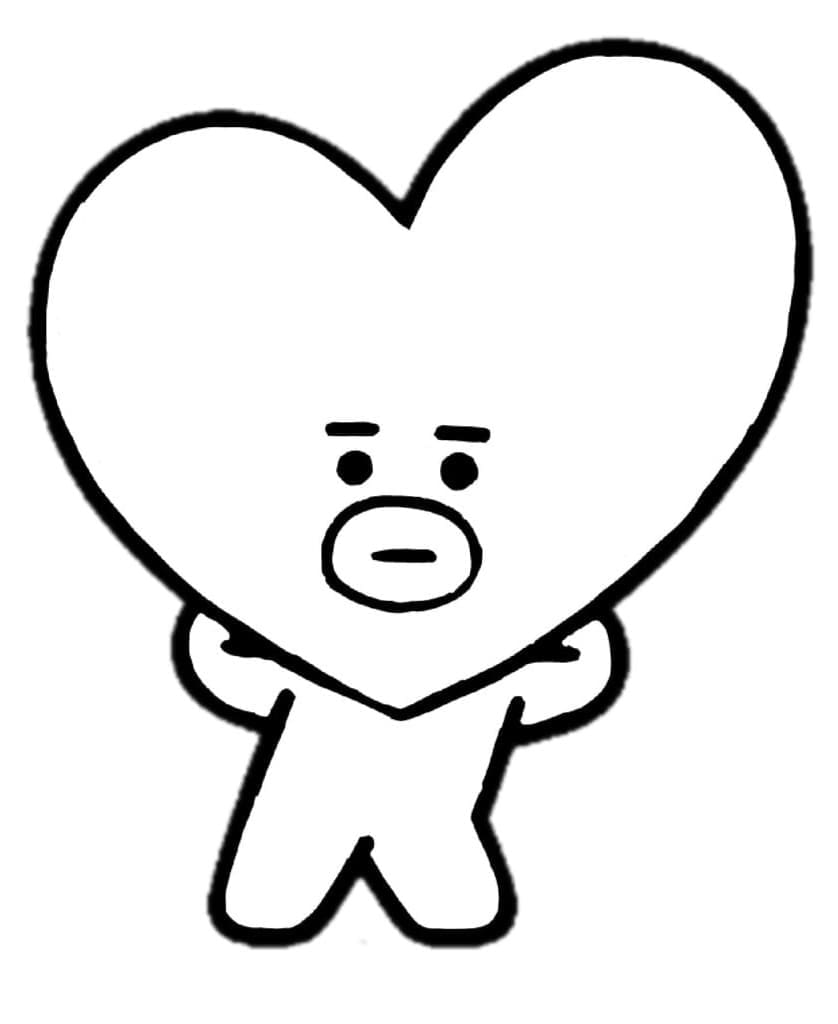 Coloriage bt21 tata à imprimer