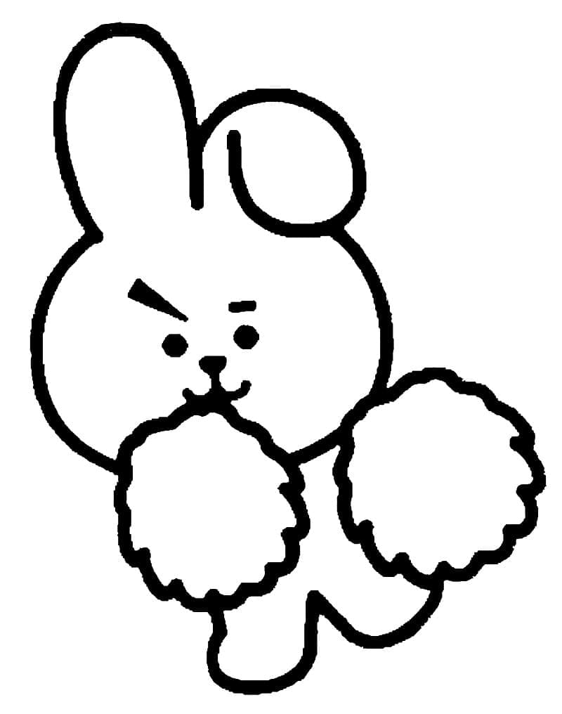 Coloriage cooky bt21 à imprimer