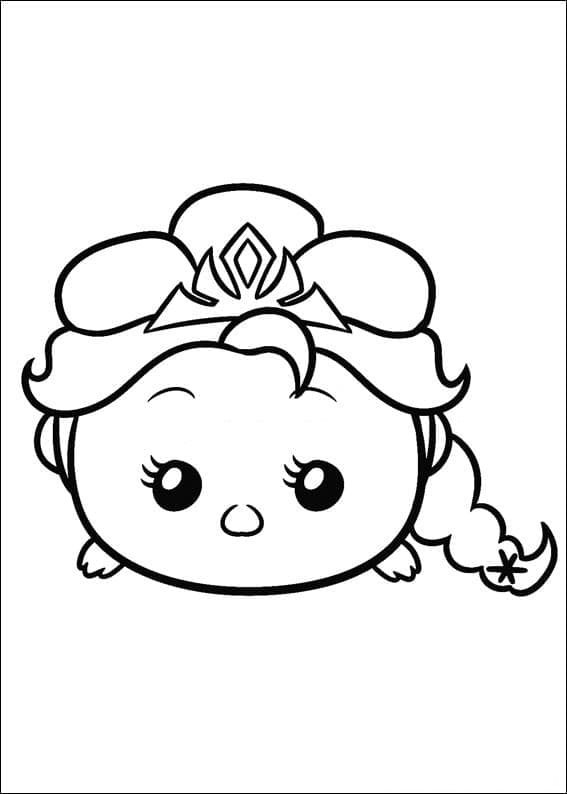 Coloriage elsa tsum tsum