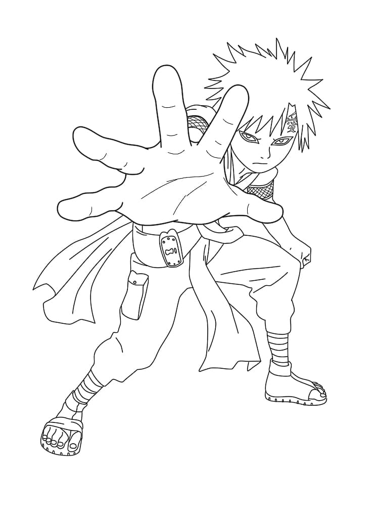 Coloriage Gaara de Naruto à imprimer