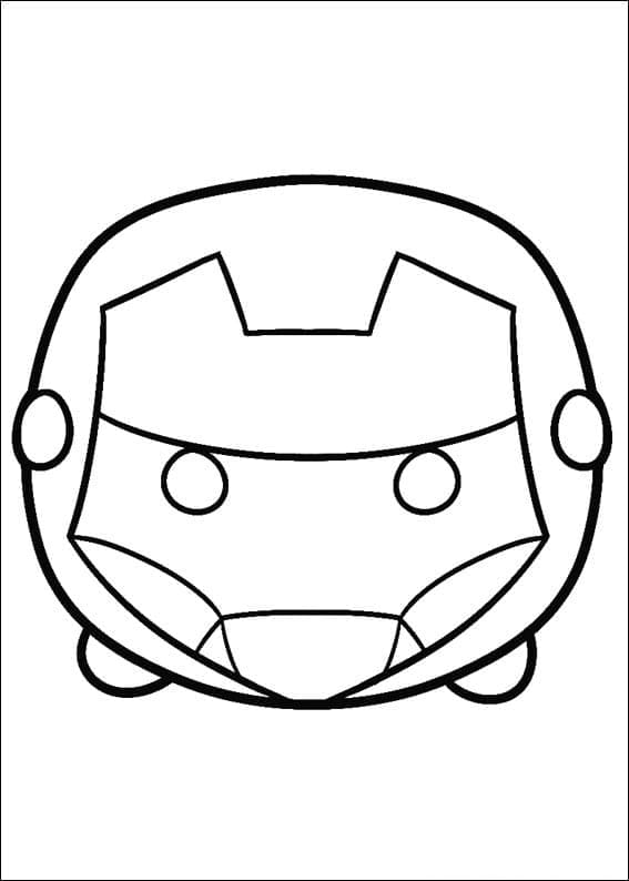 Coloriage iron man tsum tsum