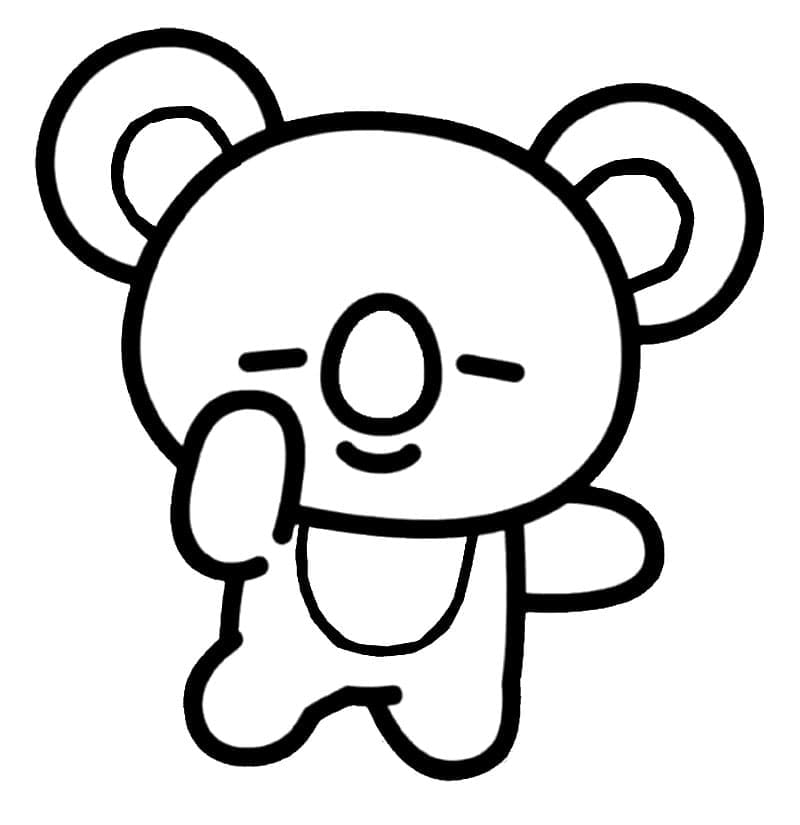 Coloriage koya bt21 à imprimer