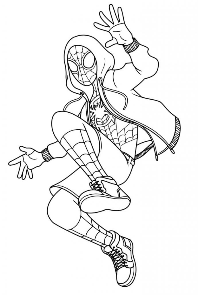 Coloriage miles morales 8 à imprimer