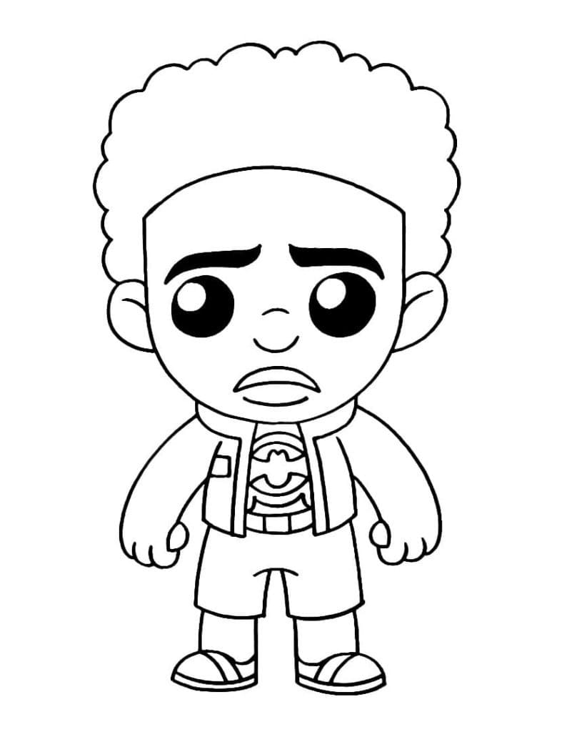 Coloriage miles morales chibi