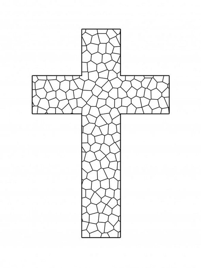 Coloriage mosaïque en forme de croix 1 à imprimer