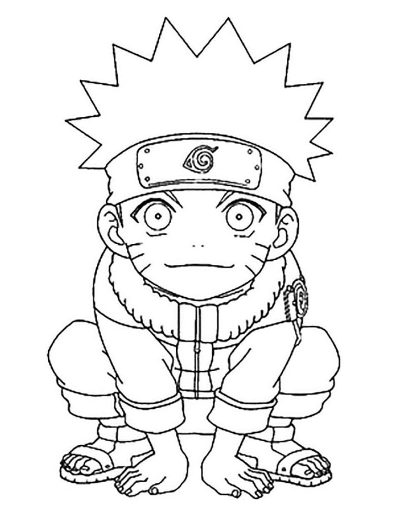 Coloriage naruto heureux à imprimer