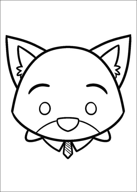 Coloriage nick wilde tsum tsum