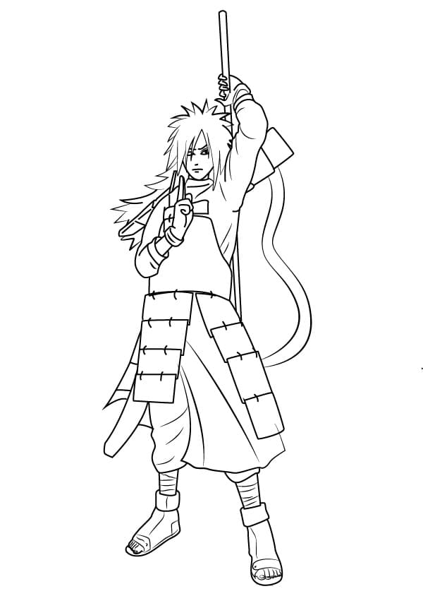 Coloriage Uchiha Madara de Naruto