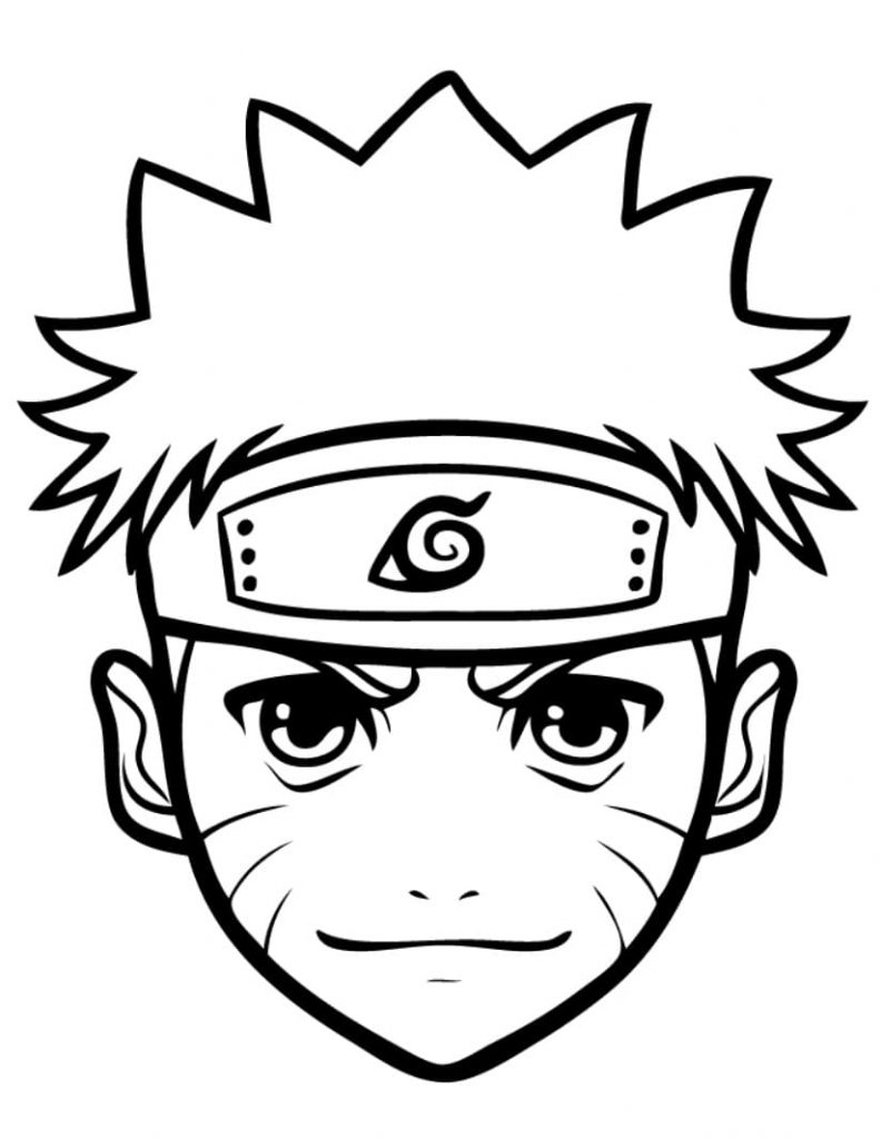 Coloriage Visage de Naruto à imprimer