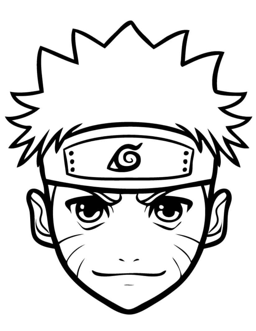 Coloriage Visage de Naruto à imprimer