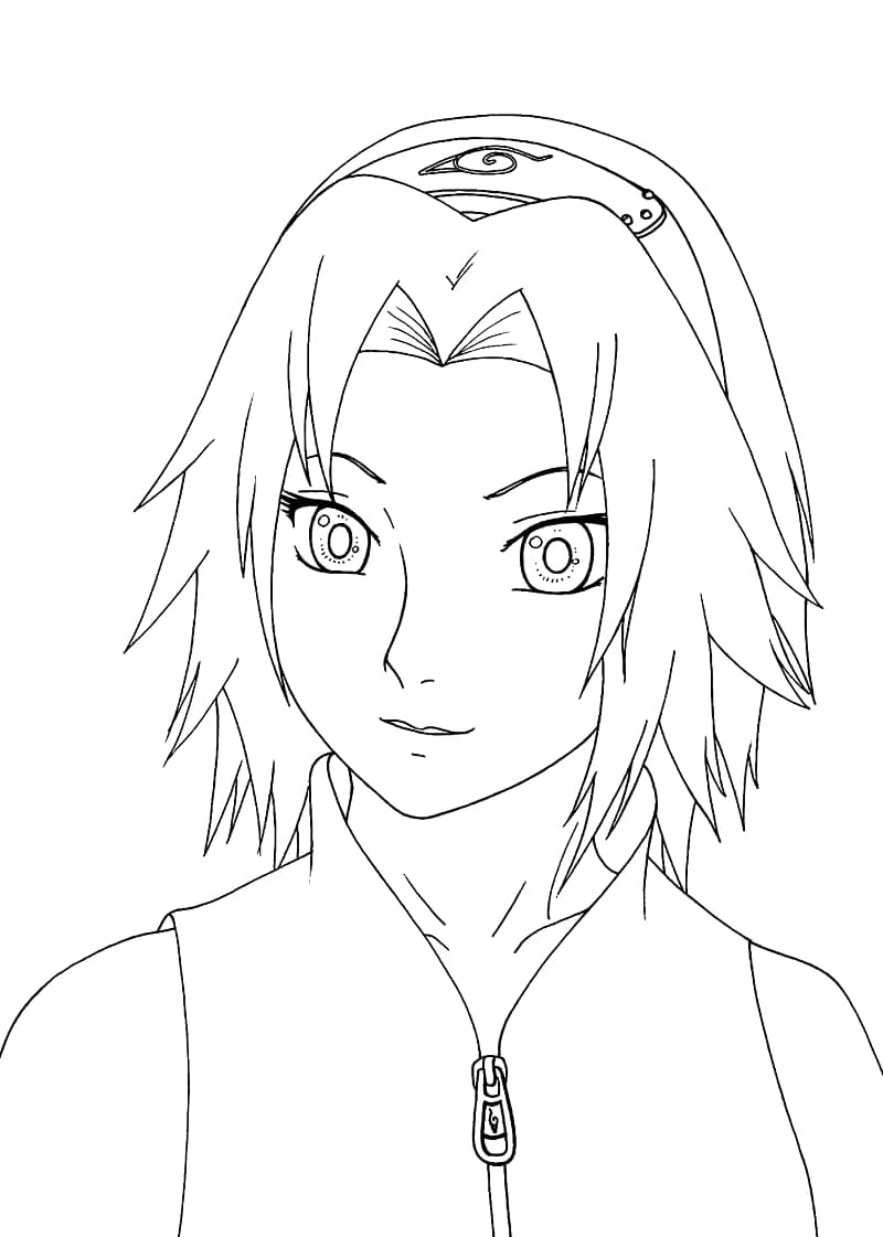 Coloriage Visage de Sakura à imprimer