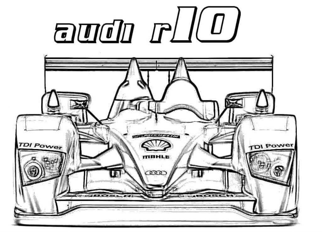 Coloriage voiture audi r10 à imprimer