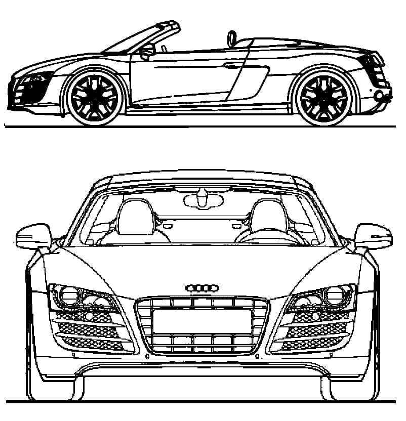 Coloriage voiture audi r8 spider