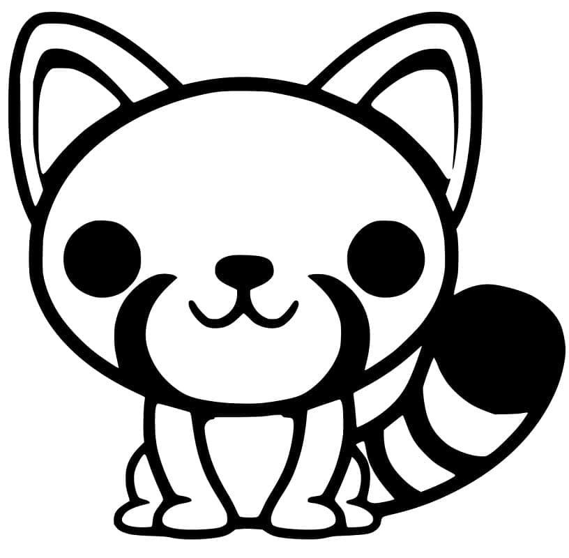 Coloriage Adorable Panda roux