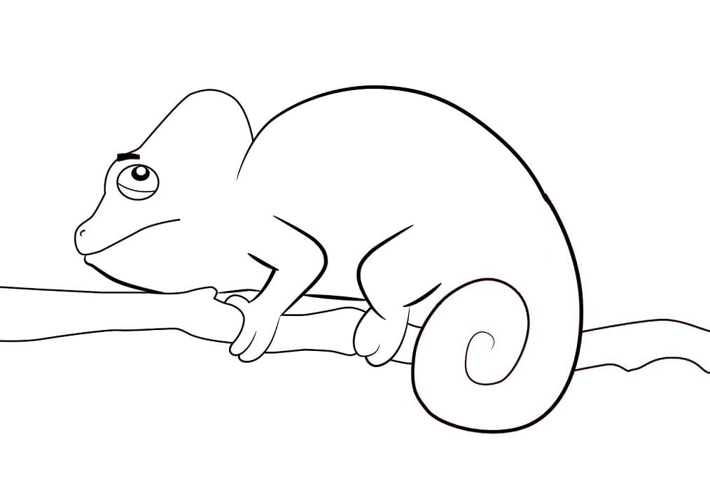 Coloriage caméléon de dessin animé