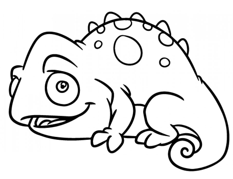 Coloriage caméléon mignon