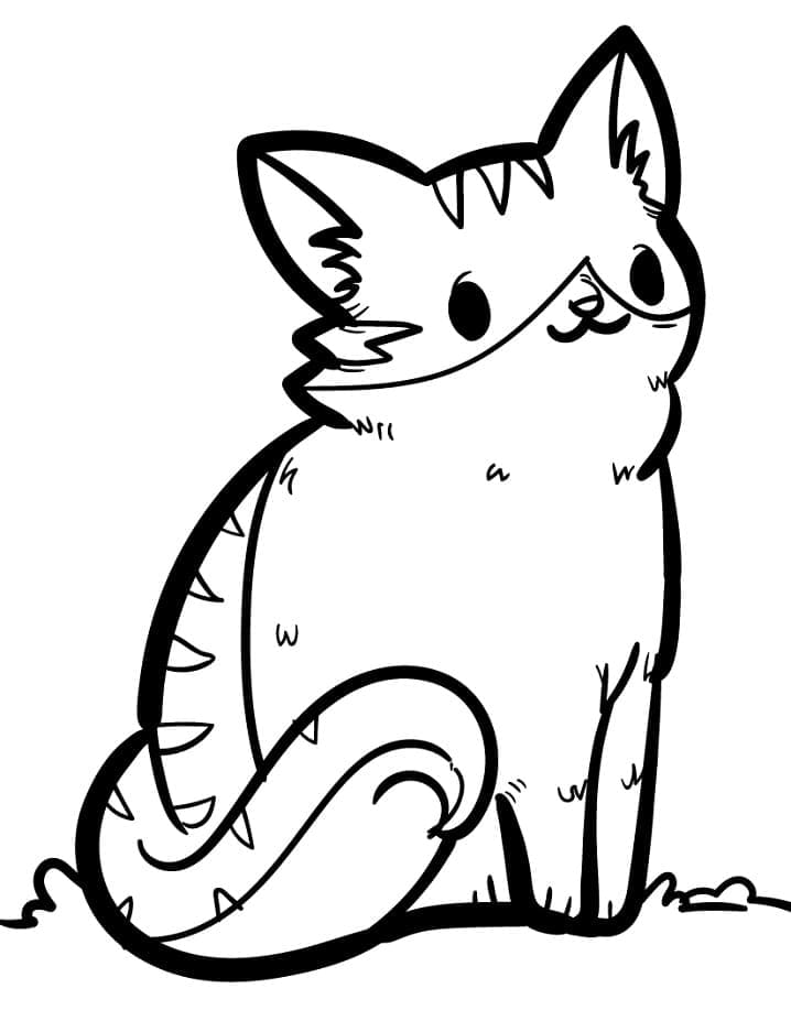 Coloriage chaton assis à imprimer