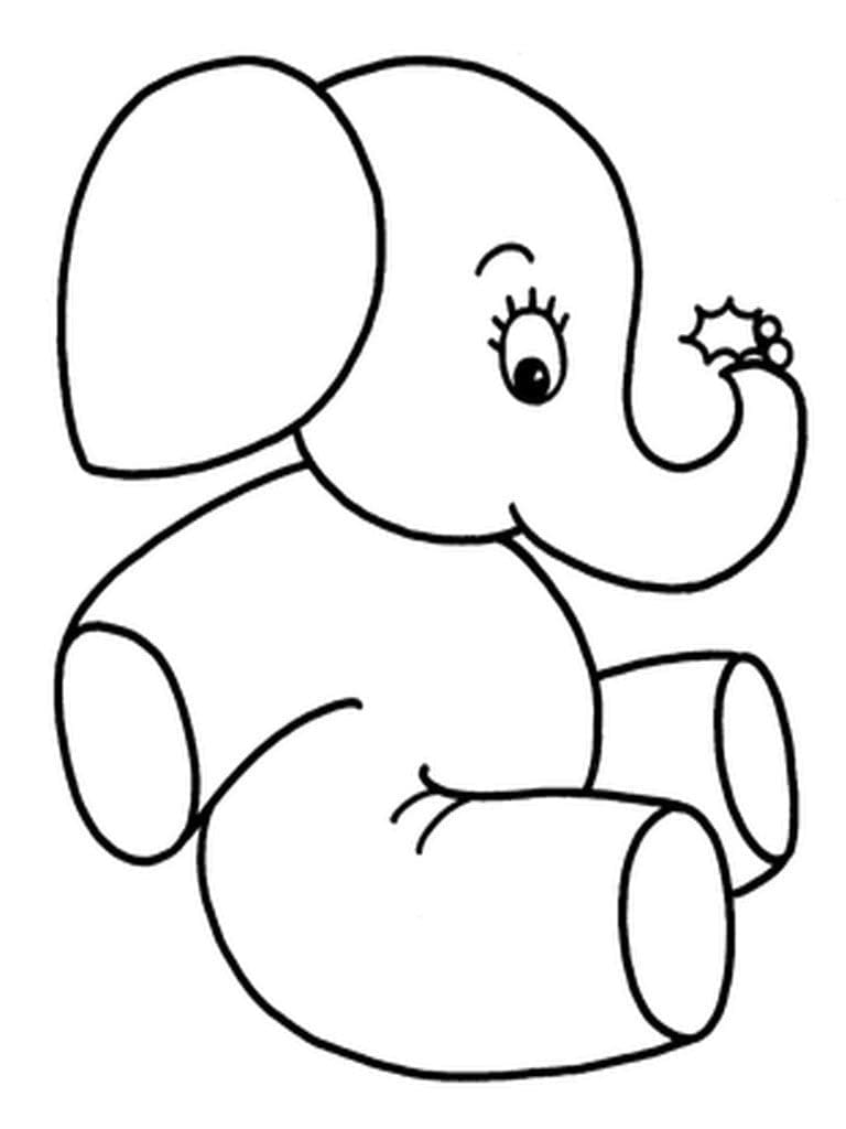 Coloriage éléphant mignon à imprimer