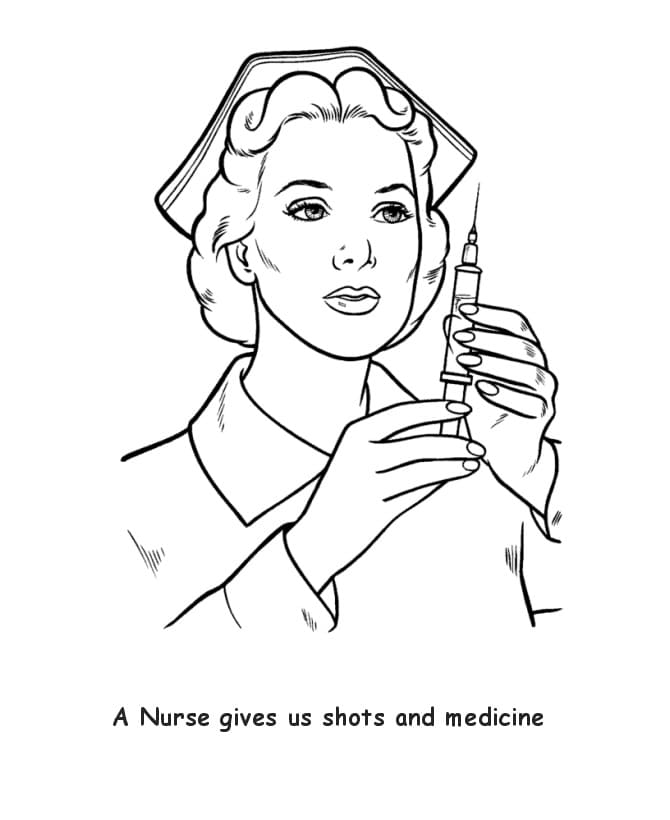 Coloriage infirmière 5