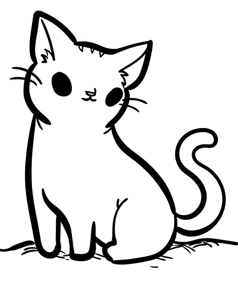 Coloriage joli chaton à imprimer