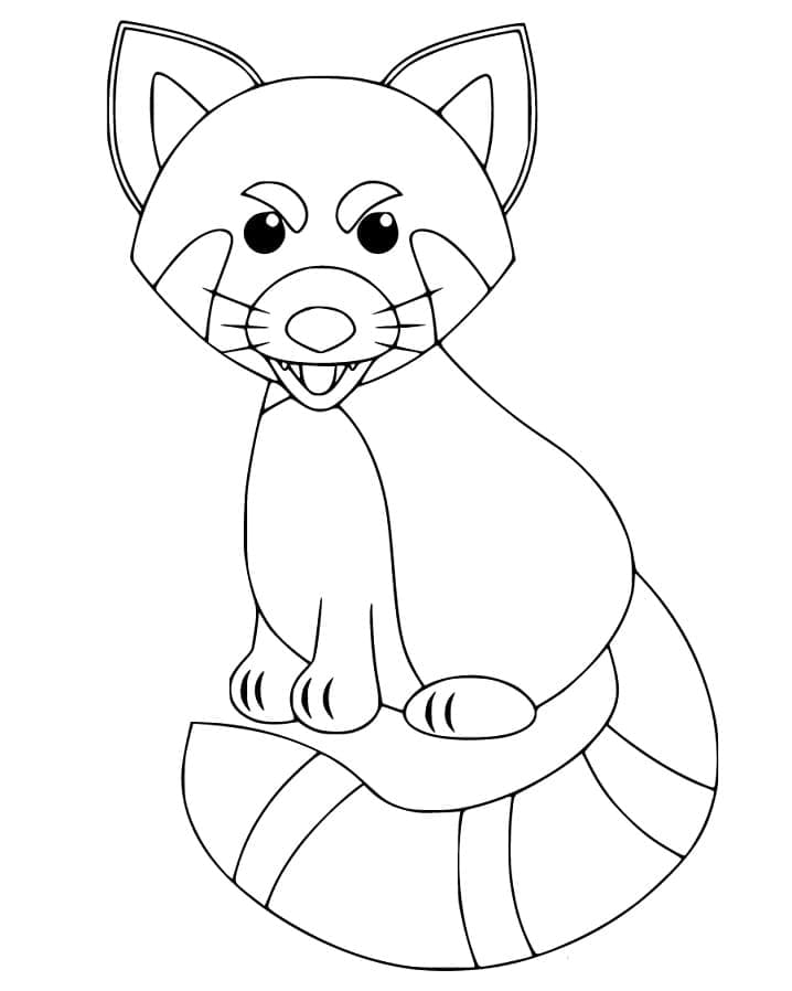 Coloriage Panda roux Drôle