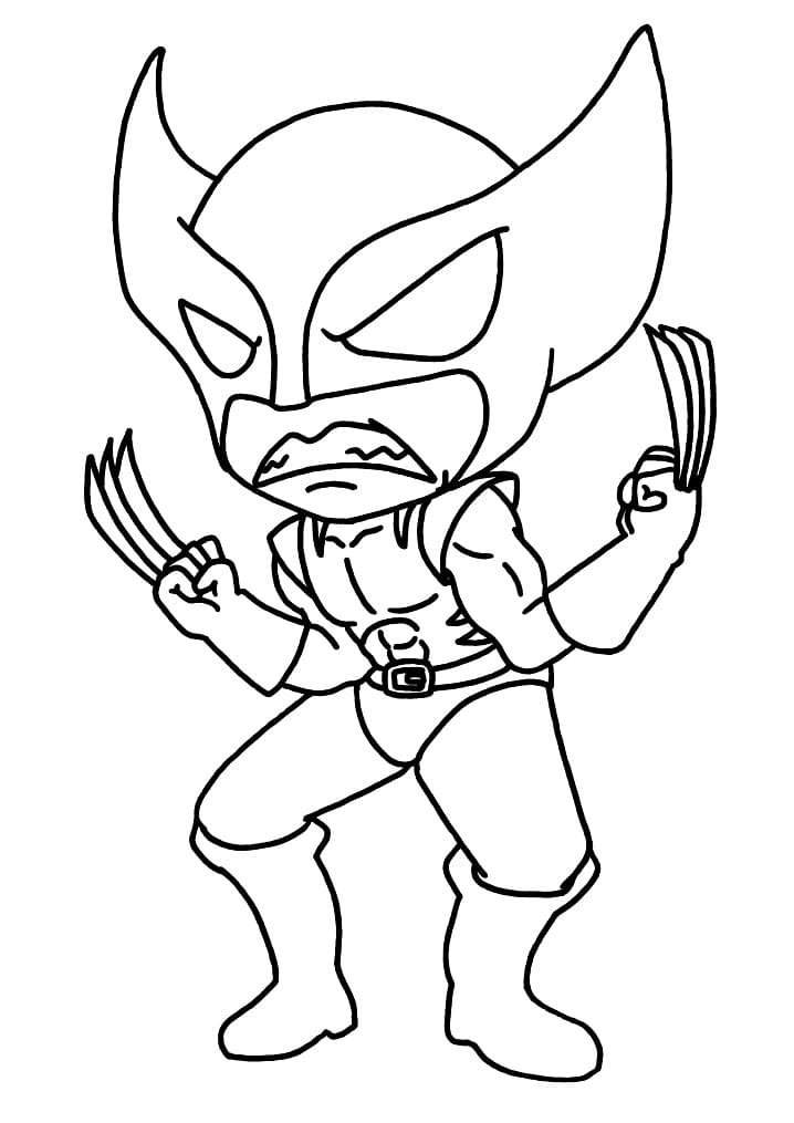 Coloriage wolverine chibi