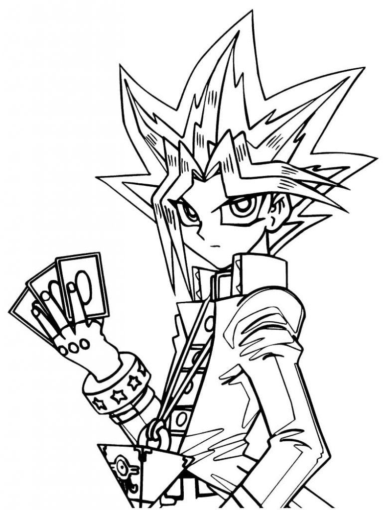 Coloriage Yugi Muto De Yu-Gi-Oh à imprimer