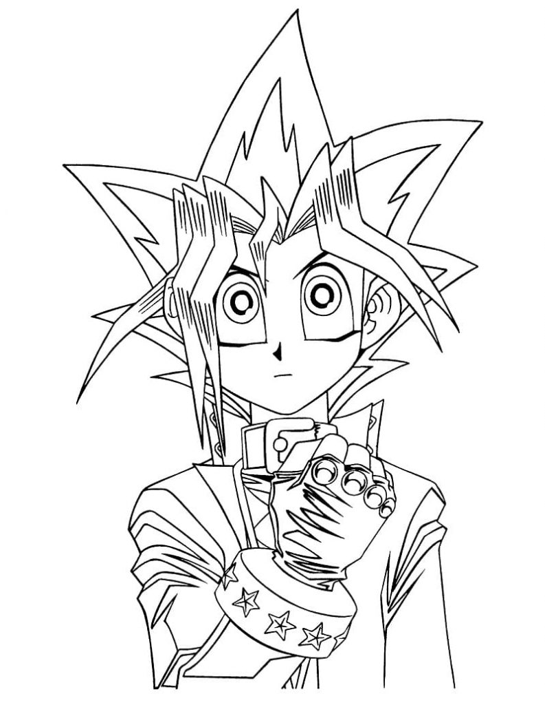 Coloriage Yugi Muto Drôle à imprimer