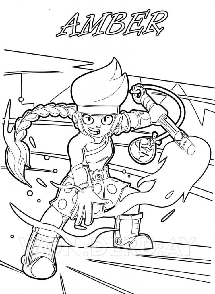 Coloriage amber brawl stars (1) à imprimer