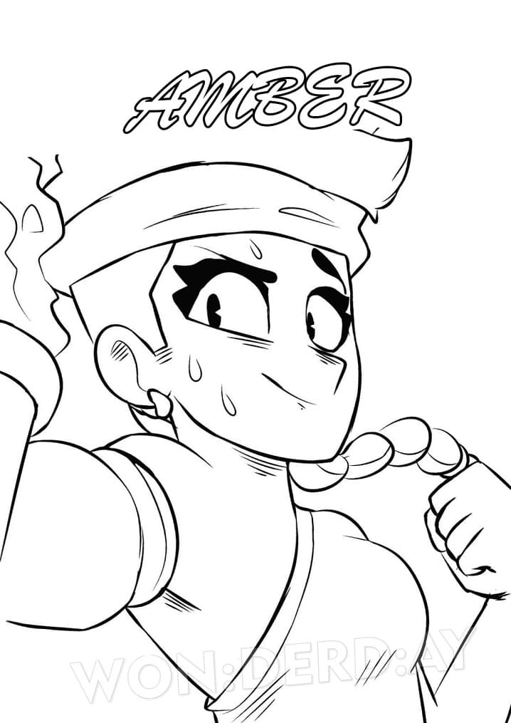 Coloriage amber brawl stars (11) à imprimer