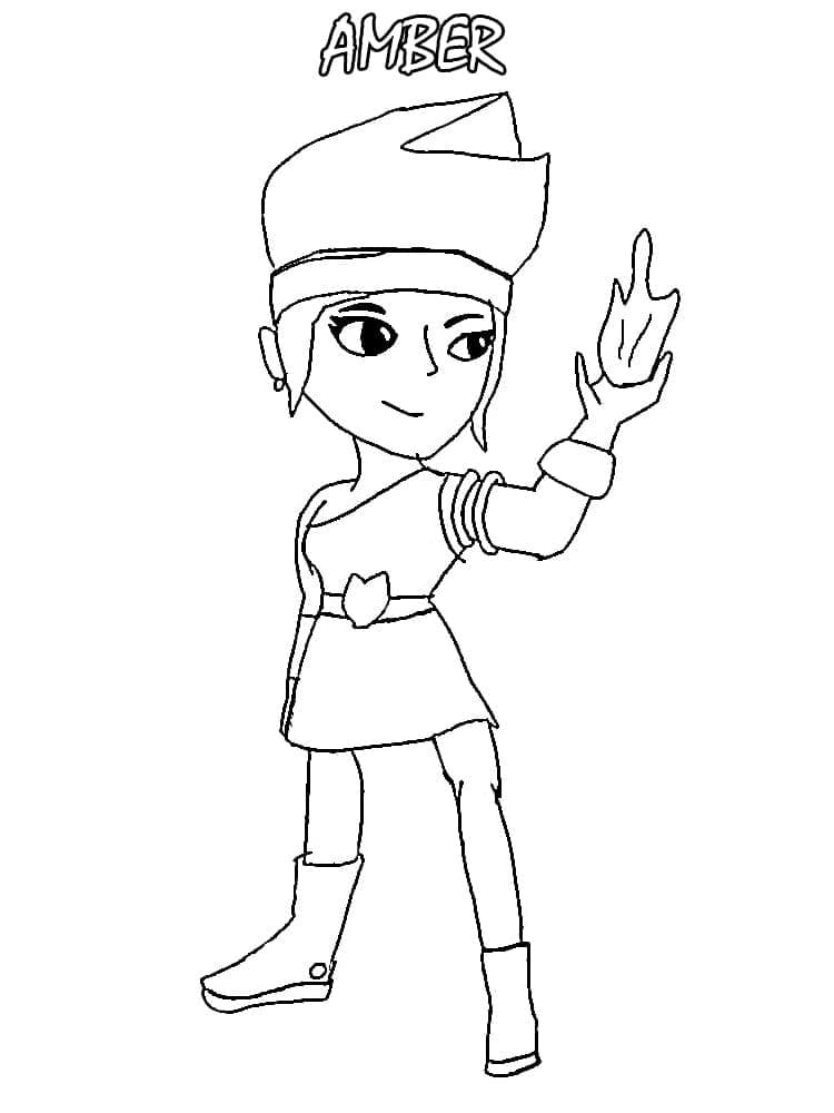 Coloriage amber brawl stars (5) à imprimer