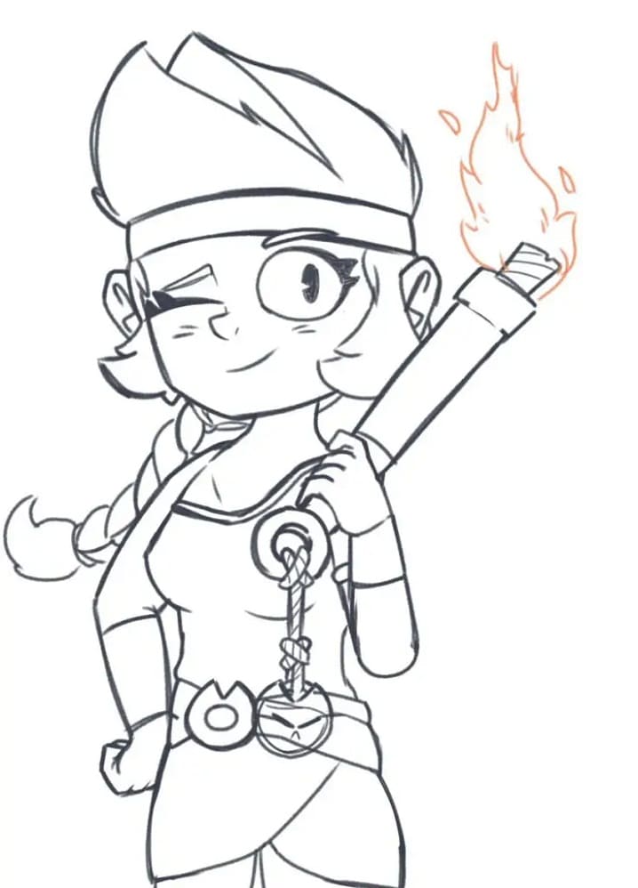 Coloriage amber brawl stars (6)