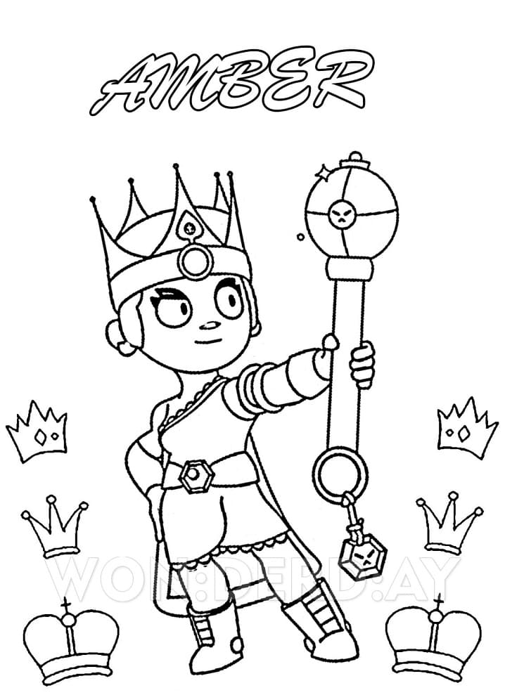 Coloriage amber brawl stars (8)