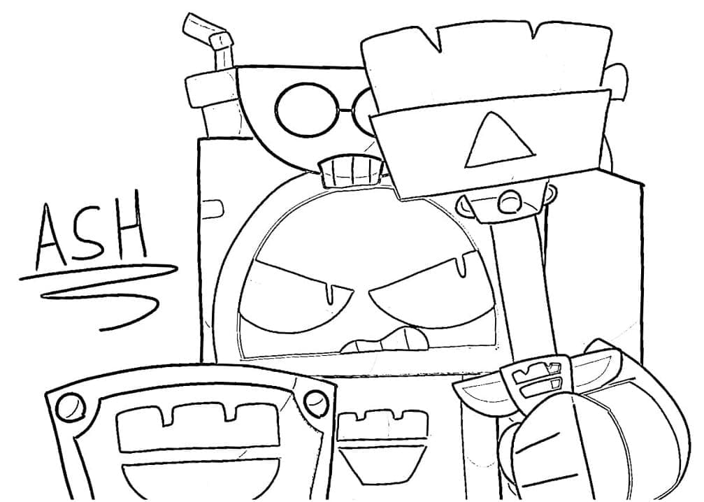 Coloriage ash brawl stars (3) à imprimer